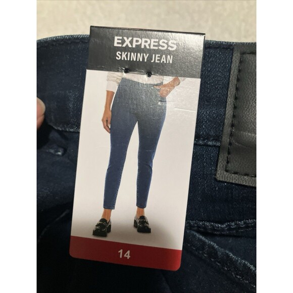 Express Women’s Skinny Jeans Size 14 Dark Wash Stretch Denim Mid Rise NWT - Picture 12 of 12